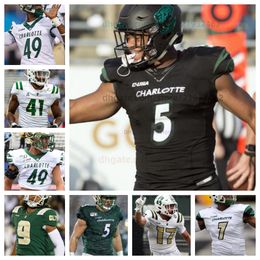 Personaliza Charlotte Football Jersey College cualquier nombre cualquier número todo cosido Cam Burden Carson Black Zion Shockley Breon Noel Jaylen Donaldson Tyreese Schieffer