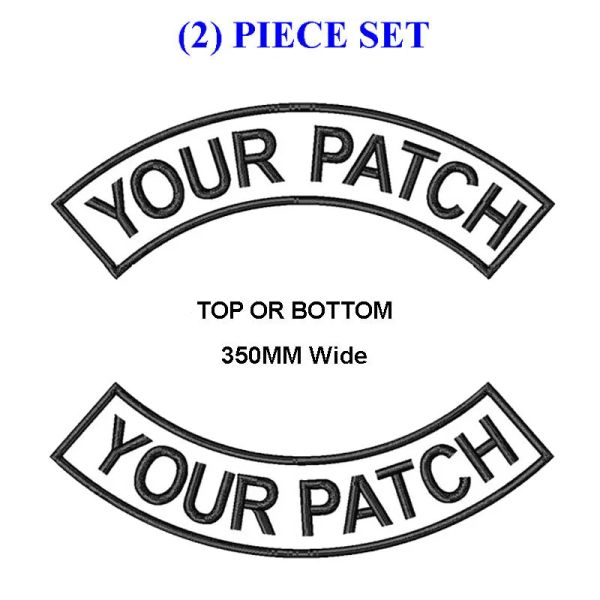 Personnalisez la broderie MC Rocker Patch 350 mm de largeur de largeur et de moto inférieure Patches pour la coupe et les vêtements de gilet
