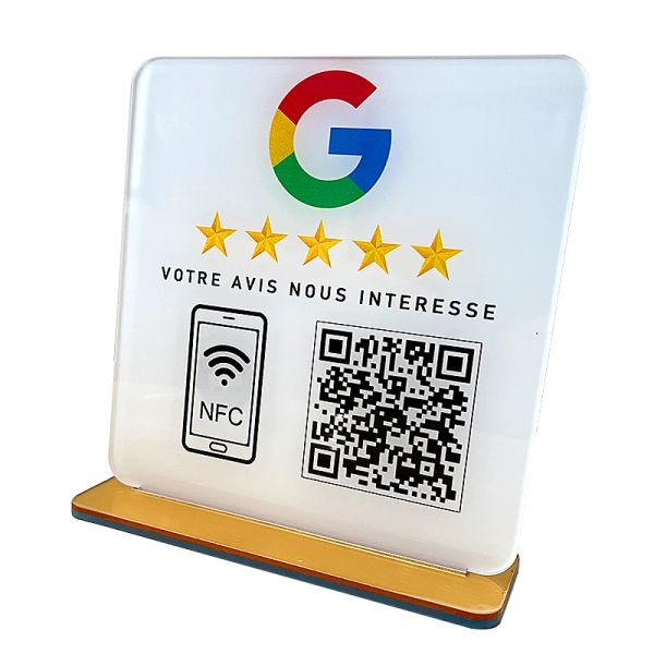 Personnaliser Google Review QR Code Signe NFC Plaque de médias sociaux Barb Eyellash Opte Shop Decoration