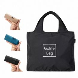Personnalisez Grocery Eco Friendly Pliage Shop Shop Polyester Reutilisable Pliable Shop Tote Sacs avec sac de supermarché Logo 08QH #