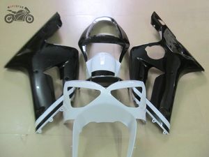 Personaliseer injectiebackset voor Kawasaki 2003 2004 Ninja ZX6R ZX636 03 04 ZX-6R 636 Witte zwarte ABS Plastic Body Fairing-kits