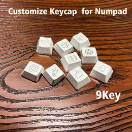 Personnaliser Keycap pour Mini Numpad 1-9 Blanc Noir MX Switch R3 Designer Pattern Dessiner Capuchon de clavier mécanique