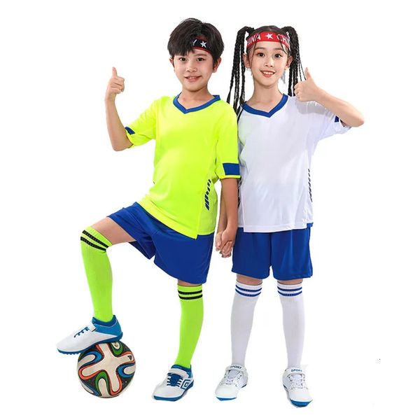 Maillot de Football personnalisé pour enfants, séchage rapide, pour garçons, vêtements d'entraînement sportif à l'école, ensemble d'uniforme de Football pour filles, 240320