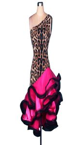 Personnaliser la latin Dance Dress Women Girls Girls Wear Salsa Dancing Competition Robes Samba Costumes D0017 Léopard Print Fluffy She6383480