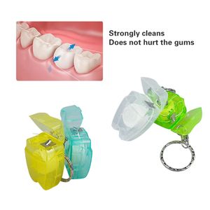 Personnalisez le logo 100pcs Floss dentaire Brosse interdentaire Brosse dentaire Nettoyage portable 15m fil de dents Soins oraux Hygiène orale
