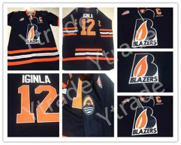 Personalizar JAROME IGINLA KAMLOOPS BLAZERS Road Navy CHL CCM HOCKEY JERSEY Cosido S-4Xl 54