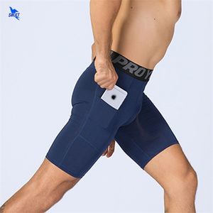 Aanpassen Mens zomercompressie Running Shorts Quick Dry Training Training Leggings Sport Gym Fitness Pantys with Sointets 220704
