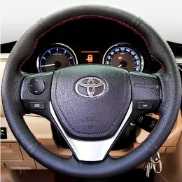 Housse de volant de voiture en cuir microfibre, personnalisée, pour Toyota 2013 – 2018 Corolla 2014-2019 Corolla iM (US) 2017-2018 Auris