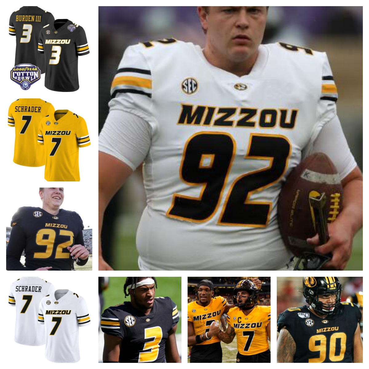 Customize Missouri Football Jerseys NCAA College 8 Nathaniel Peat 3 Luther Burden III 5 Mookie Cooper 12 Brady Cook Mens Women Youth all stitched ANY NAME ANY NUMBER