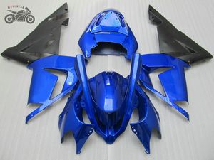 Personaliseer Motorfiets Fousen Kits voor Kawasaki 2004 2005 Ninja ZX10R 04-05 Blauw Zwart ABS Plastic Backings Carrosserie ZX-10R 04 05 ZX 10R