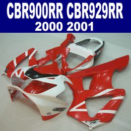 Personaliseer Motorfiets Vogelvakken Set voor Honda CBR929 2000 2001 Rood Wit Zwart Plastic Fairing Kit CBR 929 RR CBR900RR HB12