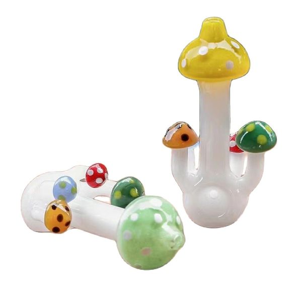 Personnalisez les pipes en verre en forme de champignon Fabrication de pipes à fumer en verre soufflées à la main et magnifiques accessoires pour fumer des pipes fabriquées à la main Bong à tabac aux herbes sèches 4 pouces