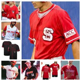 Aanpassen NC State Luke Nixon Wolfpack NCAA College Baseball gestikte Jerseys elke naam elk nummer Draagt Carson Falsken Noah Soles Brandon Butterworth