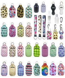 Pas Neopreen Hand Sanitizer fleshouder Keychain Bag 30 ml Gedrukte Hand Soap Bottle Holder Key Ring Chapstick Holder met B8548908 aan