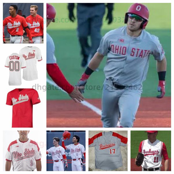 Personnaliser Ohio State Buckeyes Baseball College Josh Stevenson Matthew Graveline Gavin DeVooght Tyler Pettorini Justin Eckhardt Nick Giamarusti Cadena Bruni