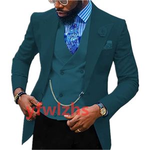 Beau smoking à revers personnalisé pour hommes, costumes de mariage/bal/dîner, Blazer (veste + pantalon + cravate + gilet) W853