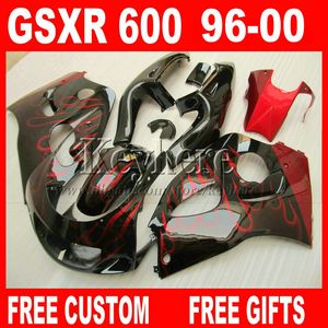 Personaliseer Paint Fairing Kit voor Suzuki Srad GSXR600 96 97 98 99 00 GSXR750 Verklei Rode Vlammen GSXR 600 750 1996 1997 1998 1999 2000 5M6G