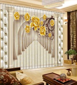 Rideaux avec Photo personnalisée en 3D, colonne romaine de style européen, rideau de fenêtre occultant pour salon et chambre à coucher