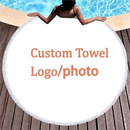 POS POS STRAND Aangepaste rondes aanpassen met Tassel Yogo tapijt Microvezel Cartoon Bath Travel S Towel 220616