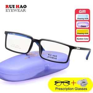 Personnaliser les lunettes de prescription hommes TR90 lunettes remplir les lentilles en résine Rui Hao lunettes rectangle lunettes cadre femmes M6319 240118