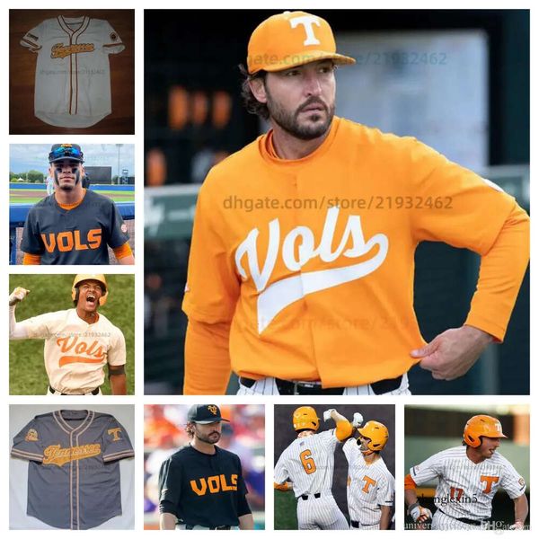 Personalice los voluntarios de Tennessee Jerseys de béisbol Kavares Lágrimas Blake Burke Wyatt E Aaron Combs Cal Stark Austin Hunley Drew Beam 33 Russell Kirby Conne 83