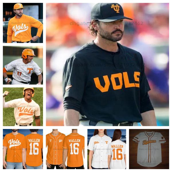 Personalizar camisetas de béisbol de los Voluntarios de Tennessee Andrew Behnke Colby Backus 43 JJ García 44 Zane Denton Dylan Dreiling Hunter Sloop Sechrist todo cosido