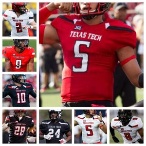 Personnalisez le maillot de football universitaire Texas Tech TTU n'importe quel nom n'importe quel numéro Jett Duffey Alan Bowman Michael Crabtree Patrick Mahomes II Baker Mayfield Danny Amendola