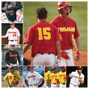 Personalizar camisetas de béisbol Trojans Jacob Galloway Hombres Mujeres Jóvenes Thomas Di Landri Duce Robinson Dylan Tostrup Zach Schwartzberg Gavin Mez Covarrubias