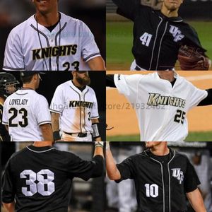 Aanpassen UCF Knights Baseball Jersey Andrew Brait Kyle Rossy Dylan King Anthony Calabro Kyle Kramer Dominic Castellano Carter White Cameron Crain Kris Sosnowski