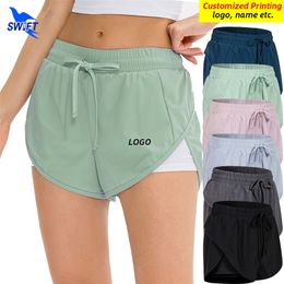 Pas Women 2 In 1 Gym Fitness Shorts Side Pocket Running Short Pants Elastische Quick Dry Yoga Bottoms Tennis Sportwear 220704