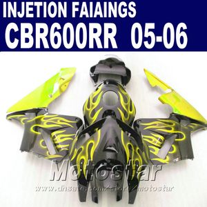 Pas Gele Vlamsets aan! Spuitgieten voor HONDA CBR 600 RR FACKING 2005 2006 CBR600RR 05 06 CBR 600RR Custom Fairing X9DW