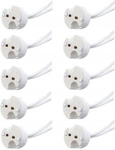 Cable resistente a altas temperaturas personalizado de 1,8 metros y 6 pies G4 GU5.3 MR11 MR16 soporte de iluminación de enchufe de cerámica