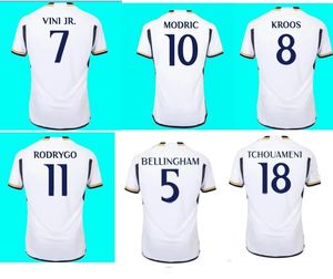 23-24 Camisetas de camisetas de fútbol de calidad tailandesa personalizadas 5 Bellingham 9 Benzema RODRYGO 21 8 KROOS ALABA 4 27 rodrygo CAMAVINGA 12 Brahim 21 VINI JR. 7 venta al por mayor