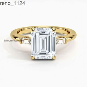 Anillo de compromiso de diamante cultivado en laboratorio de oro blanco de 18 quilates personalizado, anillo Cvd de talla esmeralda de 2,5 quilates, joyería para mujer 1991