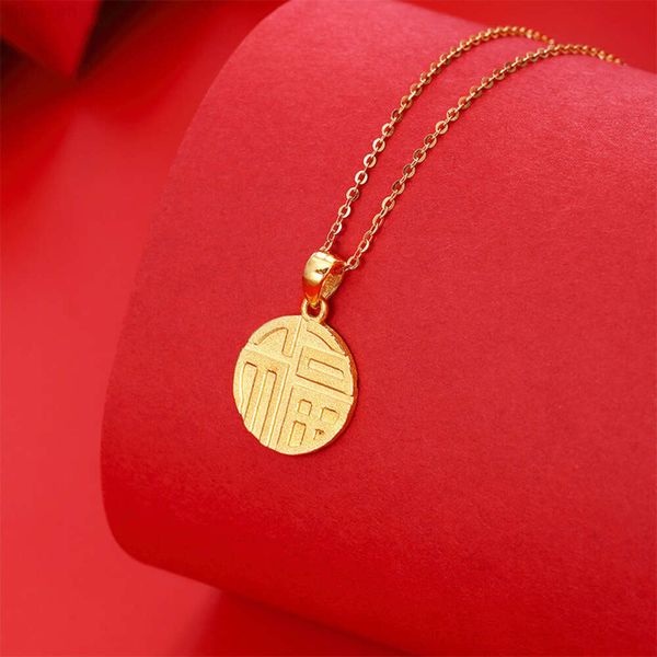 Chaîne personnalisée 24 carats, 100 pour cent pur 24K, collier avec pendentif en or massif saoudien 999, bijoux pour femmes