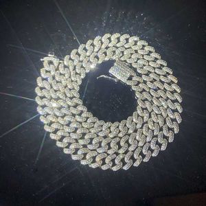 Aangepaste 2row Hip Hop Cubaanse ketting 10 mm Choker Link met Iced Out Moissanite diamanten sieraden ketting