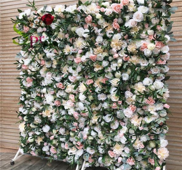 Efectos 3D personalizados, mezcla de plantas, tapetes de pared con flores, Panel de rosas artificiales para decoración de tienda de yoga 13460226