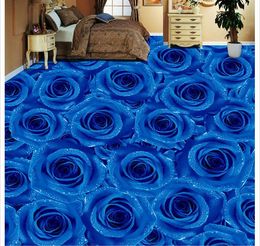 Papel tapiz fotográfico 3D personalizado, autoadhesivo de pvc, suelo impermeable, pegatina de pared, azul, rosa, sala de estar, dormitorio, azulejos 3D