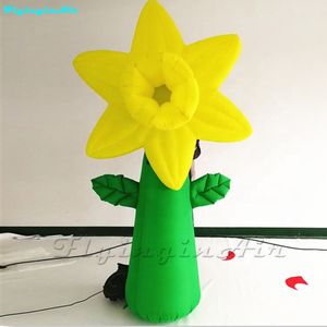 Plante décorative de parc de fleur gonflable jaune gonflé par fleur géante de bouffée de taille de 3m