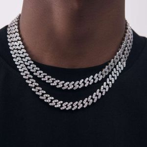 Personnalisé 6 mm Sterling Sier VVS1 Diamants Moisanite Diamants Iced Out Hip Hop Prong Set Miami Cuban Chain Link Collier