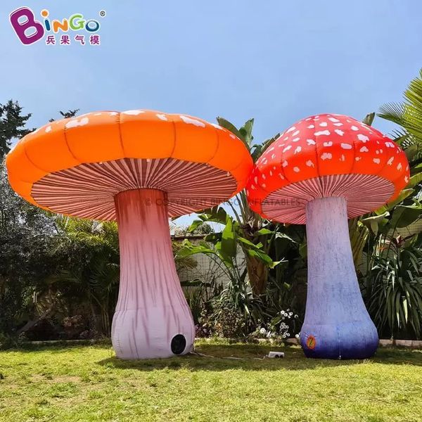 Modelos de globos de hongos realistas gigantes inflables personalizados de 7 m de altura Plantas de hongos artificiales para decoración al aire libre con soplador de aire Juguetes deportivos