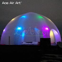 Aangepaste 8 Benen Volledige Witte Event Marquee Opblaasbare Spider Dome Tent Verzamelstation Met Verwijderbare Rits Deuren Voor 294S