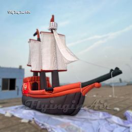 Aangepast reclame gigantisch opblaasbaar schip replica piraat bootmodel voor strandfeestdecoratie