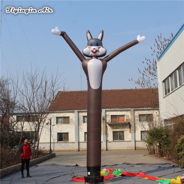 Publicidad inflable Animal Mascot Sky Dancer 6m Altura Tubo de aire personalizado Salto Conejo para eventos al aire libre