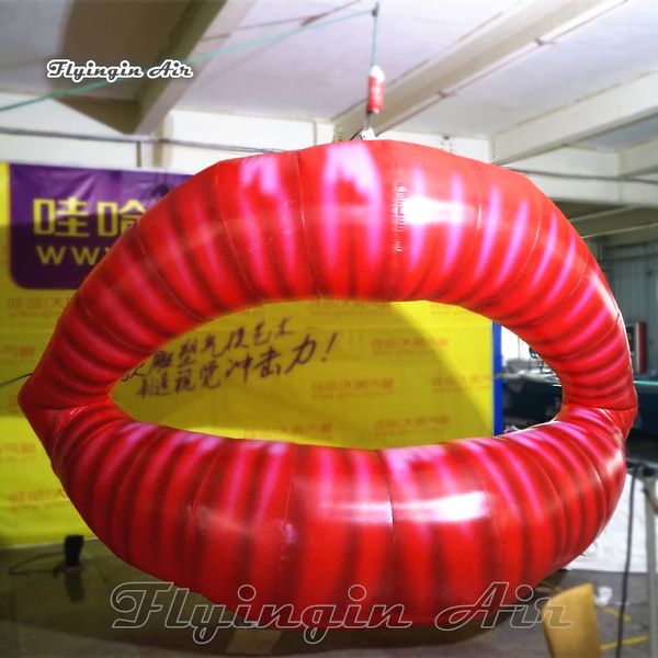 Ballon de lèvres gonflables publicitaires personnalisés 2 m/3 m suspendu modèle de lèvres rouges Sexy pour la décoration de fête de Club et de Pub
