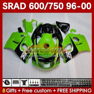 Kit carrosserie pour SUZUKI SRAD vert stock GSXR 750 600 CC GSXR600 GSXR750 1996-2000 168No.39 GSX-R750 GSXR-600 1996 1997 1998 1999 2000 600CC 750CC 96 97 98 99 00 Carénage MOTO