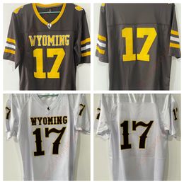 Personnalisé n'importe quel nom n'importe quel numéro hommes Wyoming # 17 Josh Allen marron blanc vache cousu collège Football garçons maillots