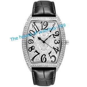 Aangepaste Arabische wijzerplaat dames aangepaste diamanten horloge Moissanite luxe horloge lederen pols
