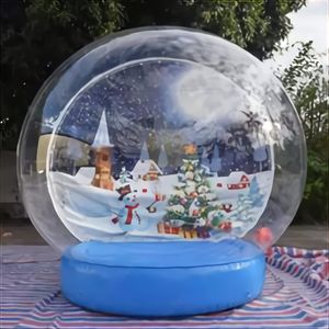 Boule à neige gonflable de fond personnalisée, pour décoration de noël, Globe à bulles claires, cabine Photo de noël, les gens entrent