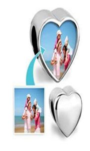 Coueur vierge personnalisé Photo Perle Alloy Metal Slider Charmes européens sans photo Fit Chamia Biagi Bracelet1504487